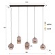 LAMPA WISZĄCA NANDI SZKLANA BEŻOWO-BRĄZOWA