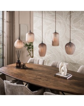 LAMPA WISZĄCA NANDI SZKLANA BEŻOWO-BRĄZOWA