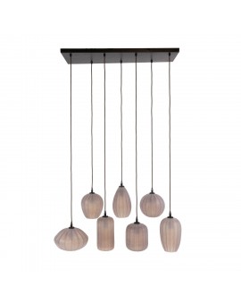 LAMPA WISZĄCA NANDI II SZKLANA BEŻOWO-BRĄZOWA