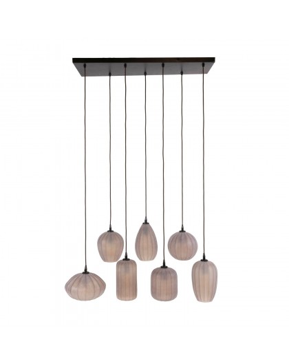 LAMPA WISZĄCA NANDI II SZKLANA BEŻOWO-BRĄZOWA