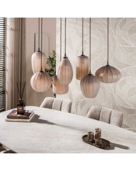 LAMPA WISZĄCA NANDI II SZKLANA BEŻOWO-BRĄZOWA