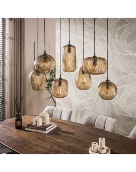 LAMPA WISZĄCA AMORE SZKLANA BURSZTYNOWA