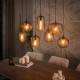 LAMPA WISZĄCA AMORE SZKLANA BURSZTYNOWA
