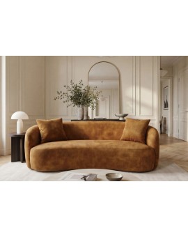SOFA 2-OSOBOWA 178X70 CM ELEMENTAL WELUR MUSZTARDOWA