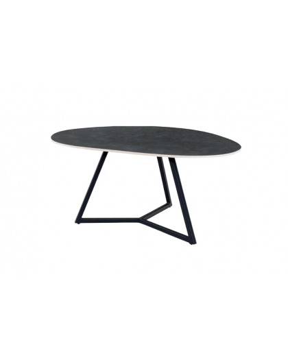 STOLIK KAWOWY MARVELOUS 90X75 CM CERAMIKA CIEMNOSZARY