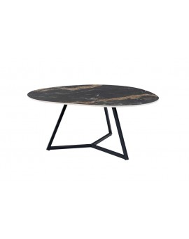 STOLIK KAWOWY MARVELOUS 70X55 CM CERAMIKA CZARNY