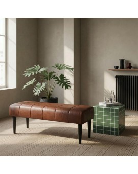 ŁAWKA ATHEA 120X50 CM CIEMNOBRĄZOWA SK&Oacute;RA