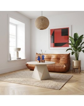 STOLIK KAWOWY AURA 80 CM BIAŁY