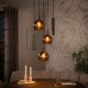 LAMPA WISZĄCA ICARDI II SZKŁO BRĄZOWE