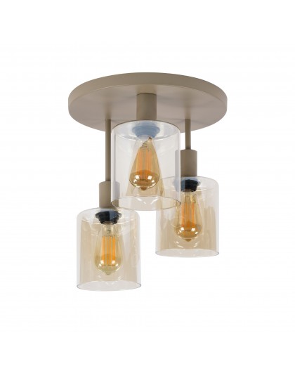 LAMPA SUFITOWA HOLY SZKŁO BURSZTYNOWE