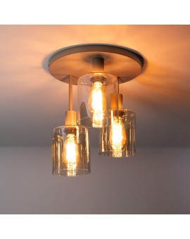 LAMPA SUFITOWA HOLY SZKŁO BURSZTYNOWE
