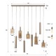 LAMPA WISZĄCA HOLY III SZKŁO BURSZTYNOWE