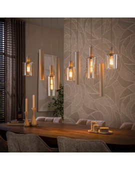 LAMPA WISZĄCA HOLY III SZKŁO BURSZTYNOWE