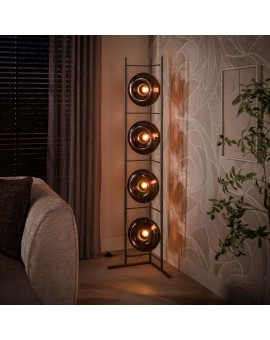 LAMPA PODŁOGOWA PERI SZKŁO BRĄZOWE