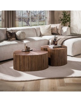 ZESTAW STOLIK&Oacute;W KAWOWYCH VII SERKAN TEAK - 2SZT.