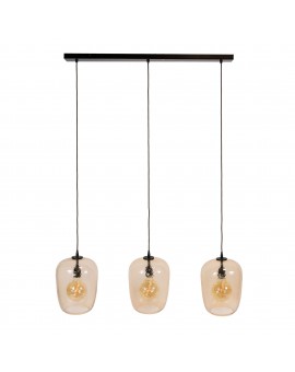LAMPA WISZĄCA MIRA SZKŁO BURSZTYNOWE