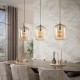 LAMPA WISZĄCA MIRA SZKŁO BURSZTYNOWE