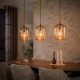 LAMPA WISZĄCA MIRA SZKŁO BURSZTYNOWE
