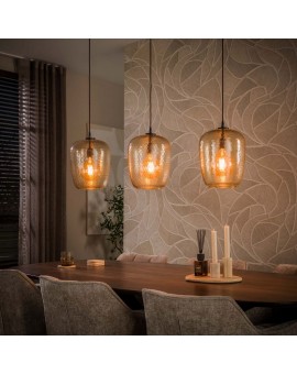 LAMPA WISZĄCA MIRA SZKŁO BURSZTYNOWE