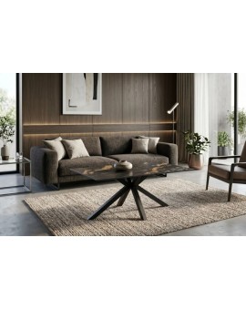 STOLIK KAWOWY GALAXIE 100X60 CM CERAMIKA CZARNY