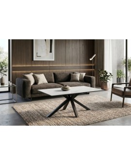 STOLIK KAWOWY GALAXIE 100X60 CM CERAMIKA BIAŁY
