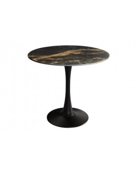 STÓŁ LYON 80 CM CERAMIKA CZARNY