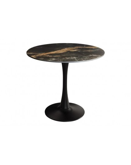STÓŁ LYON 80 CM CERAMIKA CZARNY
