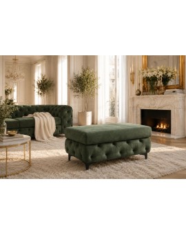 PUF MODERN BAROCK 95X62 CM WELUR ZIELONY