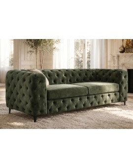 SOFA MODERN BAROCK II 3-OSOBOWA WELUR ZIELONY