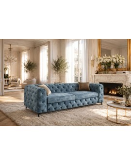 SOFA MODERN BAROCK II 3-OSOBOWA WELUR PETROL