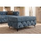 PUF MODERN BAROCK 95X62 CM WELUR PETROL