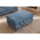 PUF MODERN BAROCK 95X62 CM WELUR PETROL