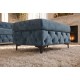 PUF MODERN BAROCK 95X62 CM WELUR PETROL