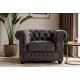 FOTEL CHESTERFIELD WELUR SZARY ANTYCZNY