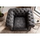 FOTEL CHESTERFIELD WELUR SZARY ANTYCZNY