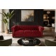 SOFA CHESTERFIELD 3-OSOBOWA WELUR CZERWONY