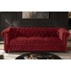 SOFA CHESTERFIELD 3-OSOBOWA WELUR CZERWONY