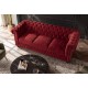 SOFA CHESTERFIELD 3-OSOBOWA WELUR CZERWONY