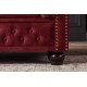 SOFA CHESTERFIELD 3-OSOBOWA WELUR CZERWONY