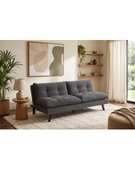 SOFA ROZKŁADANA COCOONING 3-OSOBOWA SZTRUKS SZARA