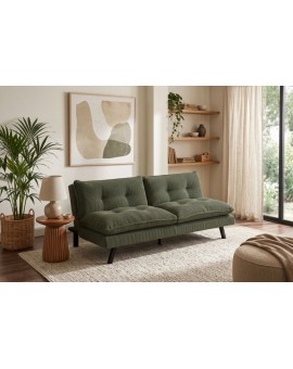 SOFA ROZKŁADANA COCOONING 3-OSOBOWA SZTRUKS ZIELONA