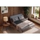 SOFA ROZKŁADANA SMART MULTIFUNCTION WELUR SZARA