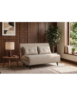 SOFA ROZKŁADANA SMART MULTIFUNCTION WELUR BEŻOWA