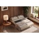 SOFA ROZKŁADANA SMART MULTIFUNCTION WELUR BEŻOWA