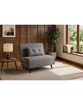 FOTEL ROZKŁADANY SMART MULTIFUNCTION WELUR SZARY