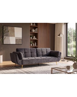SOFA BOUTIQUE 215 CM WELUR SZARA