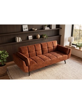SOFA BOUTIQUE 215 CM WELUR BRĄZOWA