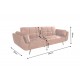 SOFA BOUTIQUE 215 CM WELUR BRĄZOWA