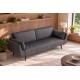 SOFA DIVANI 220 CM WELUR SZARA