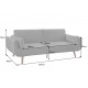 SOFA DIVANI 220 CM WELUR SZARA